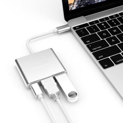 Laptop van type-c 3in1 de Uitbreiding van Basisstationdisplayport Usb voor 4 monitors
