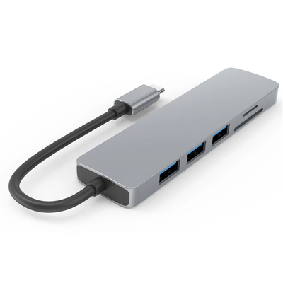 6in1 universele Laptop het Basisstation Dubbele Monitor PD77W SD/TF van Usb C