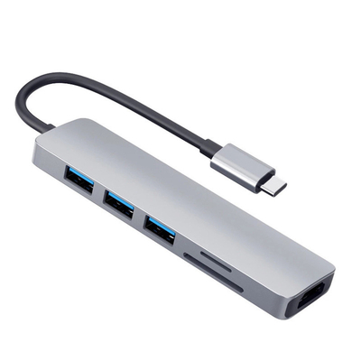 6in1 universele Laptop het Basisstation Dubbele Monitor PD77W SD/TF van Usb C